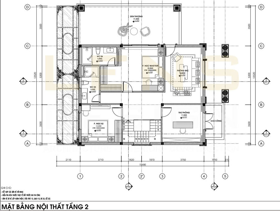 công năng sử dụng tầng 2