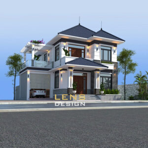 biệt thự 2 tầng mái nhật hiện đại 8x12m