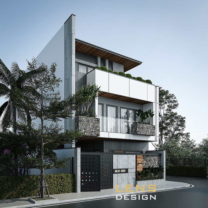 mặt tiền hướng bên trái của căn nhà