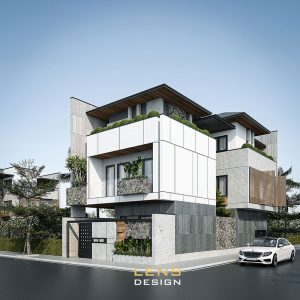 mặt tiền bên phải của căn nhà