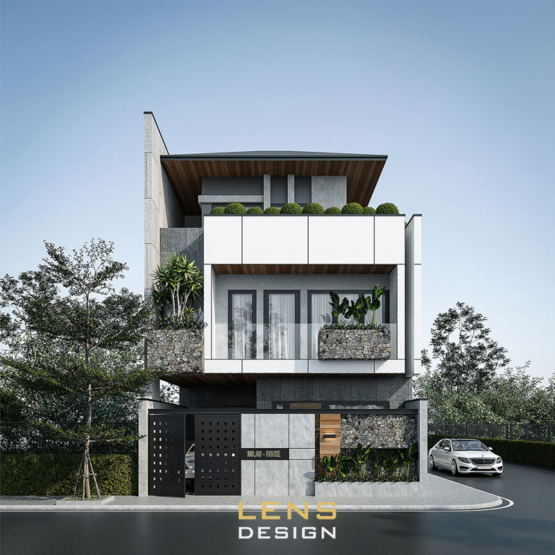 mặt tiền trực diện căn nhà phố 3 tầng