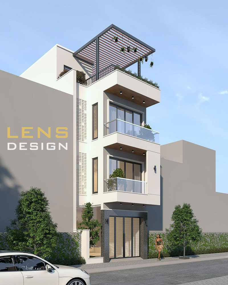 mẫu nhà phố 3 tầng 1 tum hiện đại mặt tiền 4m - ảnh 2