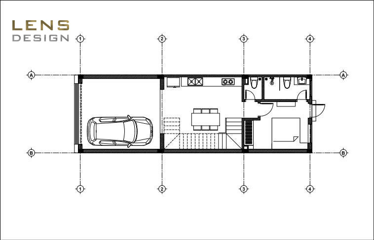 mẫu nhà phố 3 tầng 1 tum hiện đại mặt tiền 4m - ảnh 3