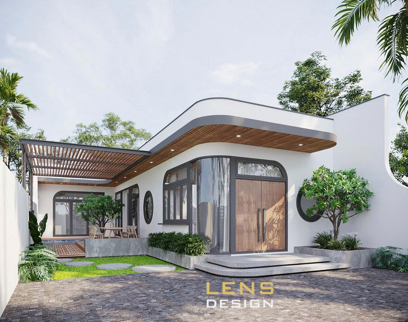mặt tiền nhà cấp 4 sân vườn cực đẹp