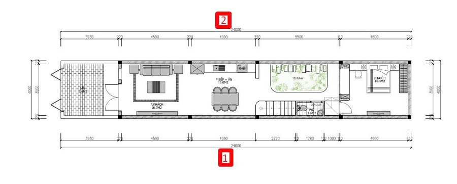công năng sử dụng nhà phố 3 tầng phong cách địa trung hải