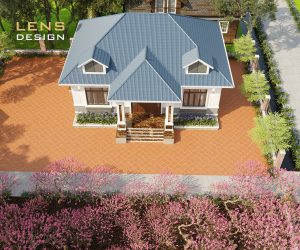 Mẫu nhà mái Nhật hiện đại, diện tích 13.5x9.5m - ảnh 1