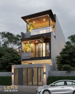 Thiết kế nhà phố 3 tầng sang trọng, hiện đại ở Nghệ An - ảnh 2