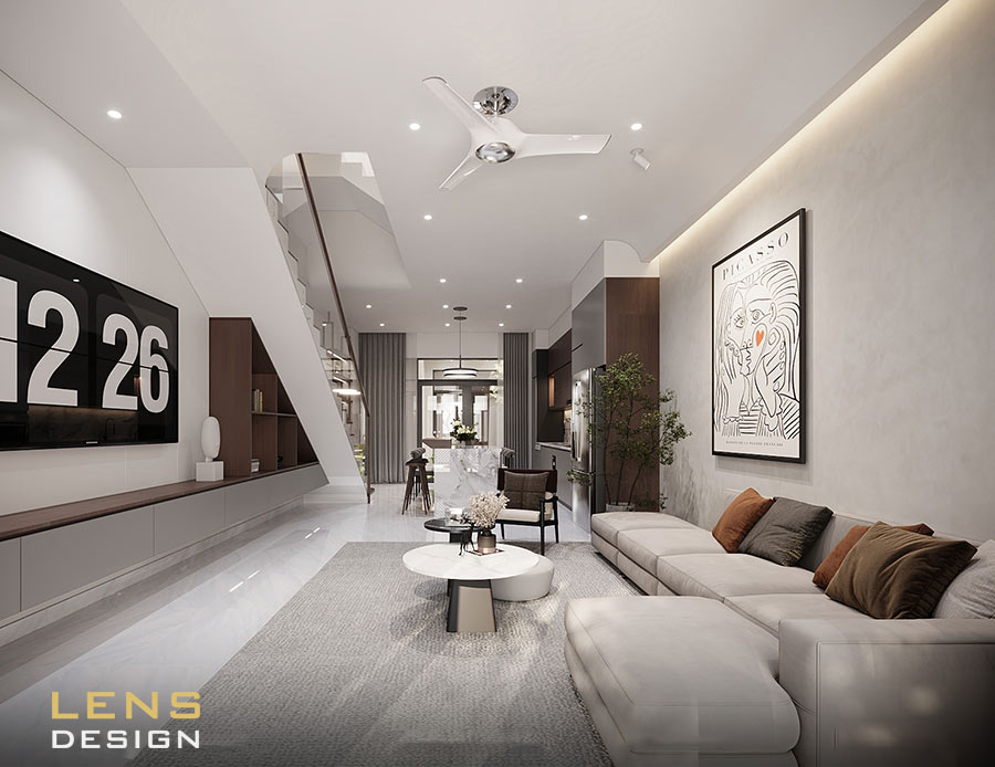 Thiết kế nhà phố 3 tầng sang trọng, hiện đại ở Nghệ An - ảnh 7