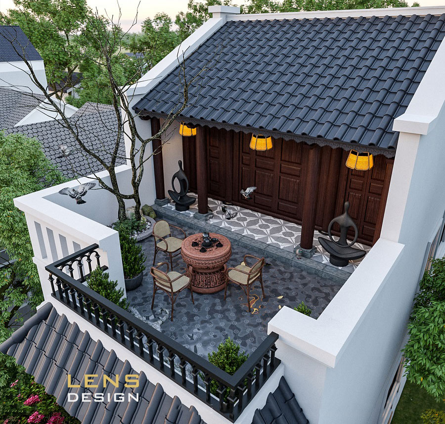 Thiết kế nhà phố 3 tầng phong cách Indochine ở Quảng Nam - ảnh 8