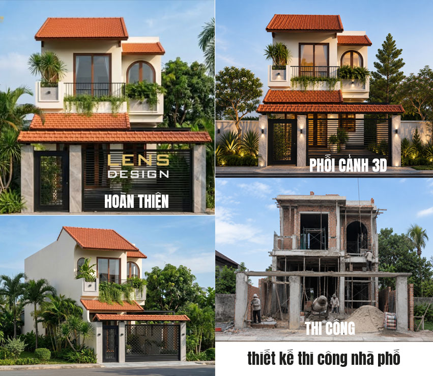 thiết kế và thi công trọn gói nhà vườn 2 tầng ở yên thành