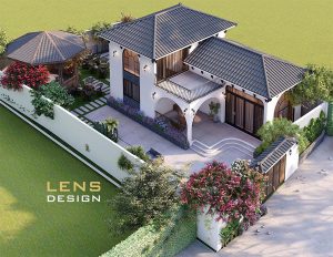 Thiết kế nhà vườn mái Nhật 1 tầng đẹp, thơ mộng