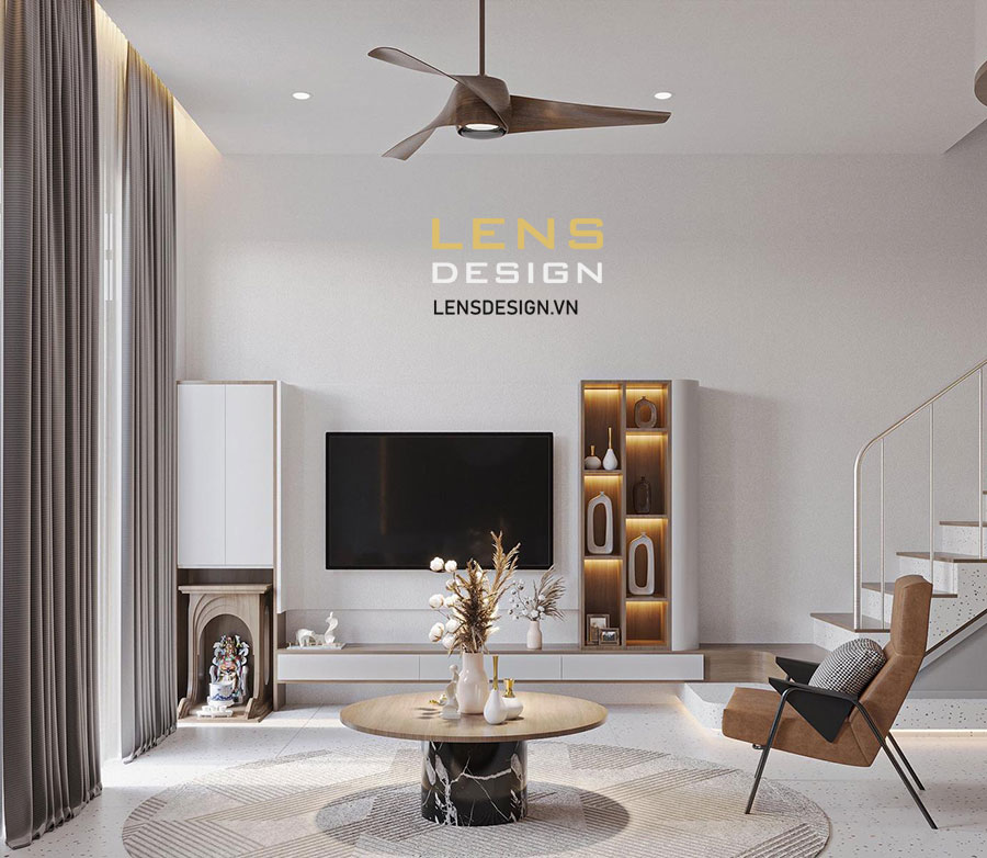 Thiết kế nhà phố 2 tầng hiện đại, tối giản ở Yên Thành, Nghệ An - ảnh 5
