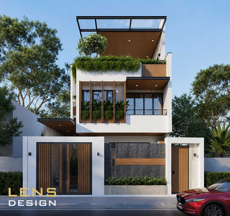 mẫu nhà phố hiện đại có gara ô tô - ảnh 5