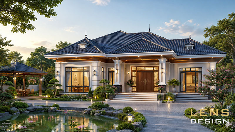 thiết kế nhà vườn mái nhật ở nghệ an