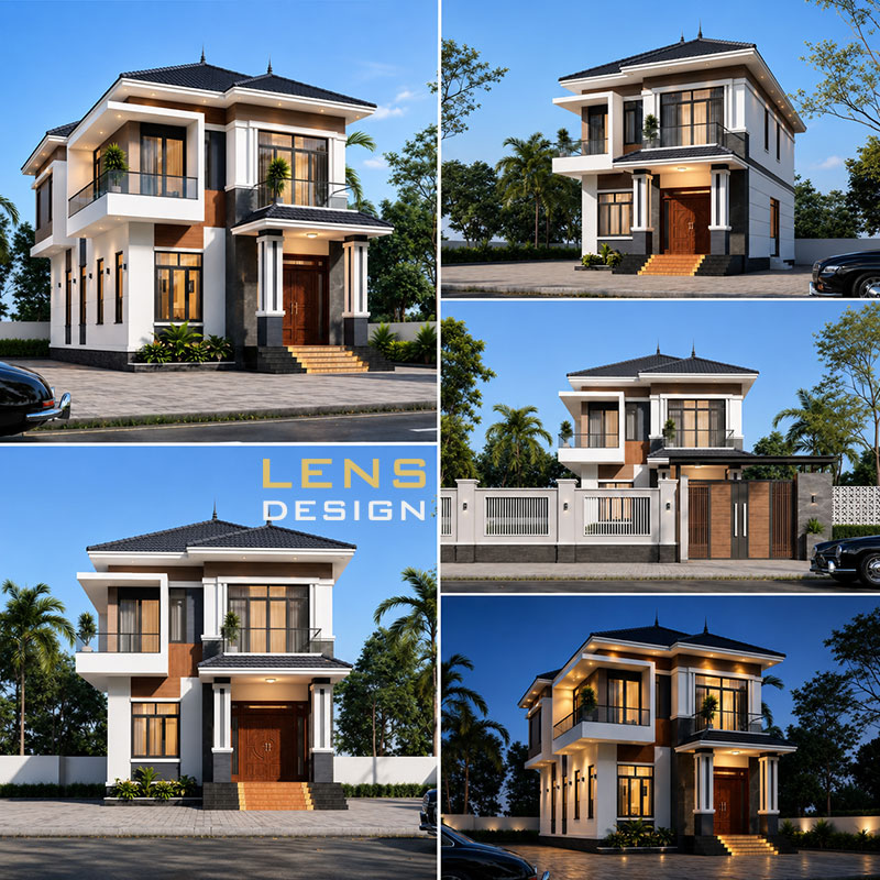 thiết kế nhà mái nhật 2 tầng tại nghi lộc