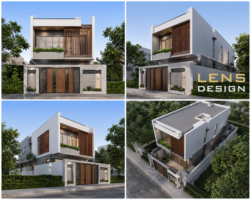 thiết kế nhà có hình khối hiện đại tại nghĩa đàn