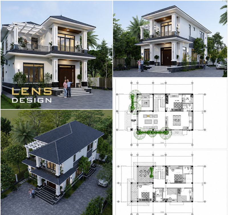 Thiết kế mẫu nhà mái nhật 2 tầng - AC Đức Xuân - Nghĩa Hội