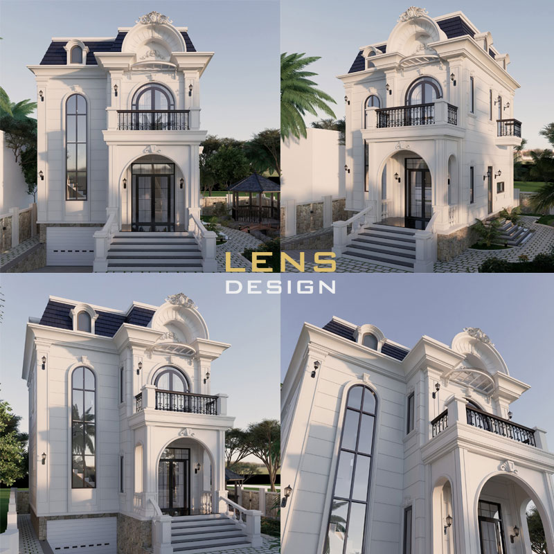 thiết kế nhà tân cổ điển 2 tầng ở diễn châu