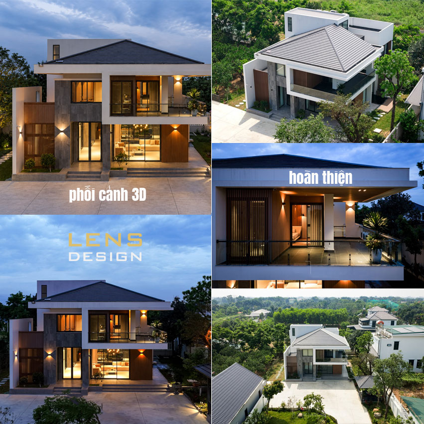 thiết kế thi công nhà mái nhật 2 tầng - Anh chị Mạnh Nguyệt